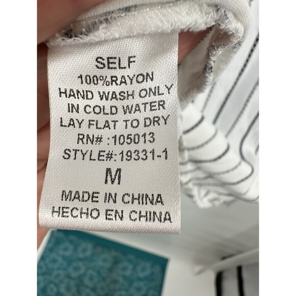 Savanna Jane Embroidered Floral Peasant Tunic Top Women’s M Boho Striped - Picture 8 of 11